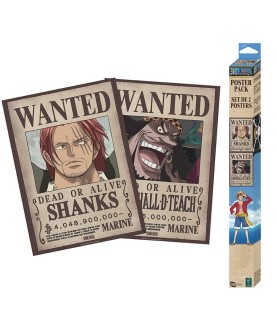 Poster - Pack de 2 - One Piece - Wanted Shanks & Teach